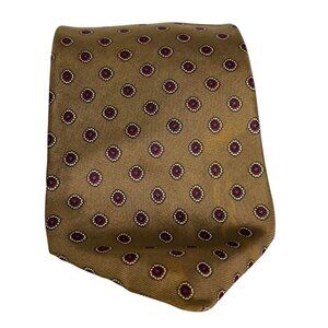 Stafford Mens Silk Tie Brown Burgundy Luxe Imported Italian Silk Formal 3.25x59"
